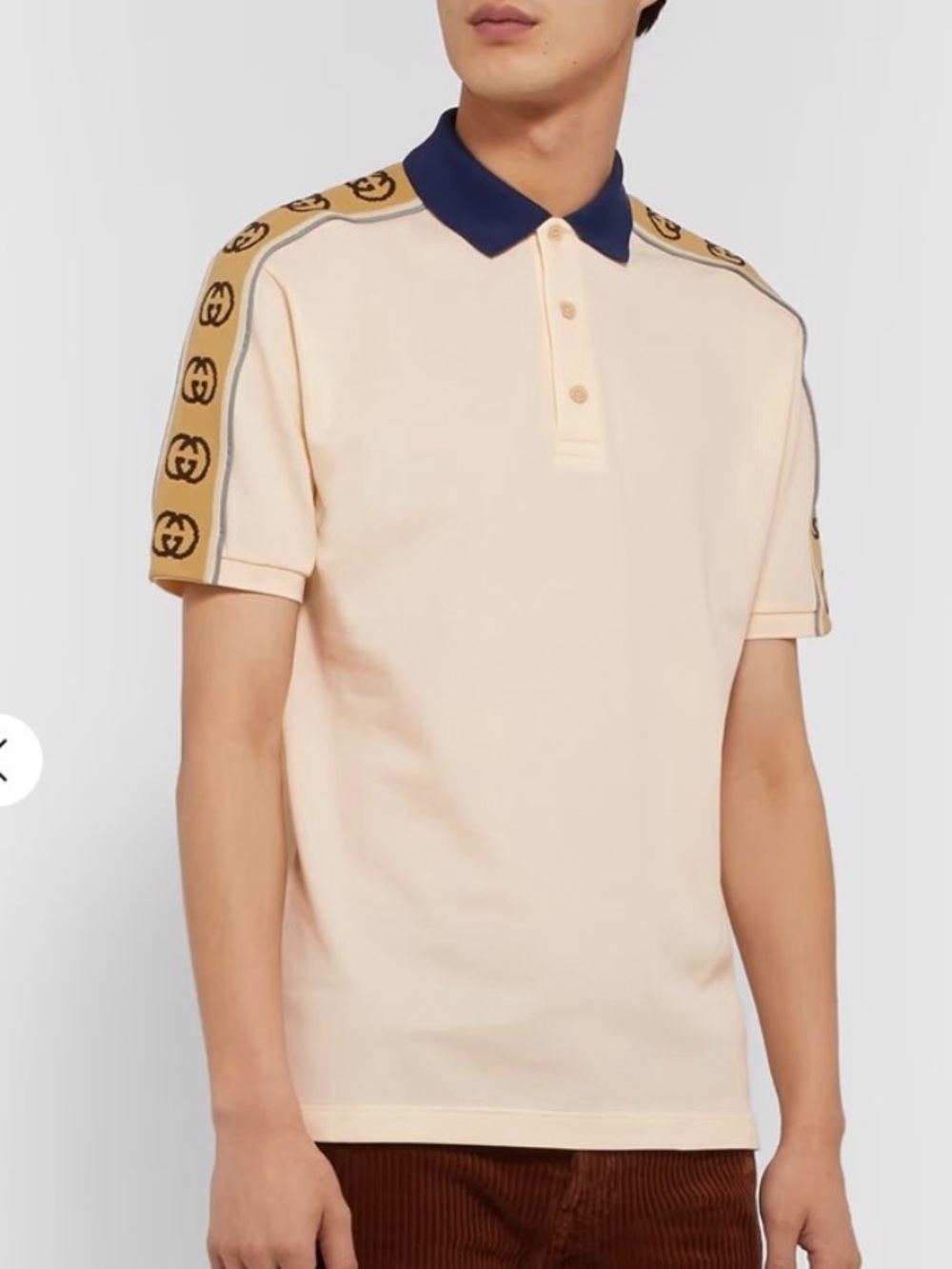 GUCCI Unisex
Logo-Jacquard Webbing-Trimmed Stretch-Cotton Piqué Polo